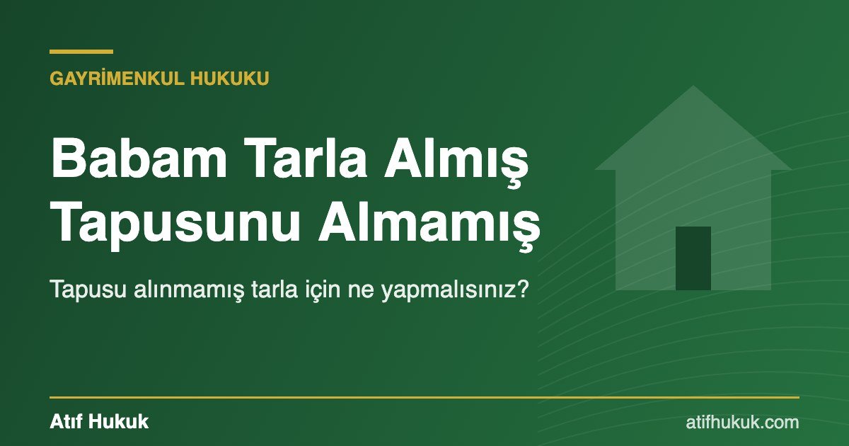 Babam tarla almış tapusunu almamış