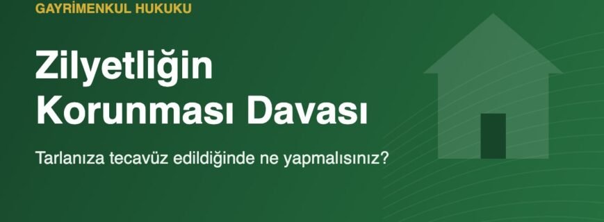 Zilyetliğin korunması davası 3091 sayılı kanun