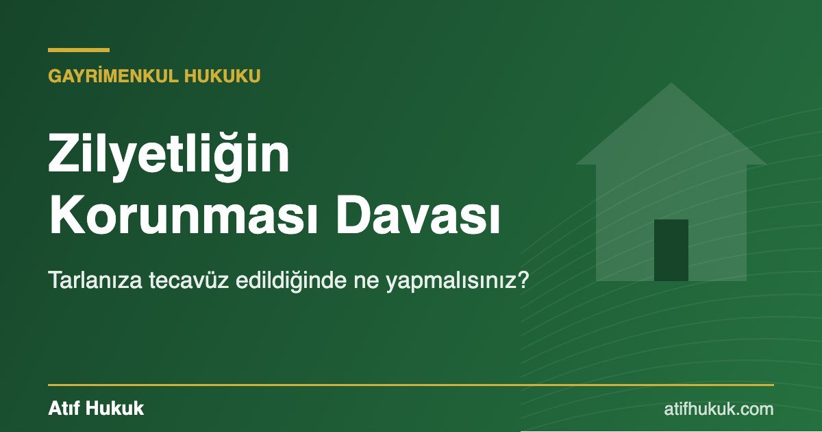 Zilyetliğin korunması davası 3091 sayılı kanun